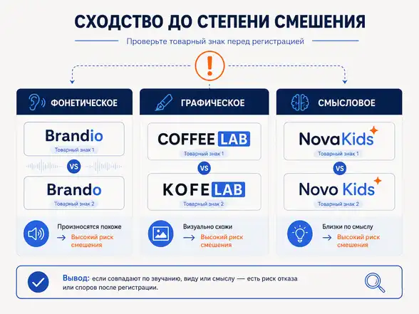 Сходство товарных знаков до степени смешения: фонетическое, графическое и смысловое сходство